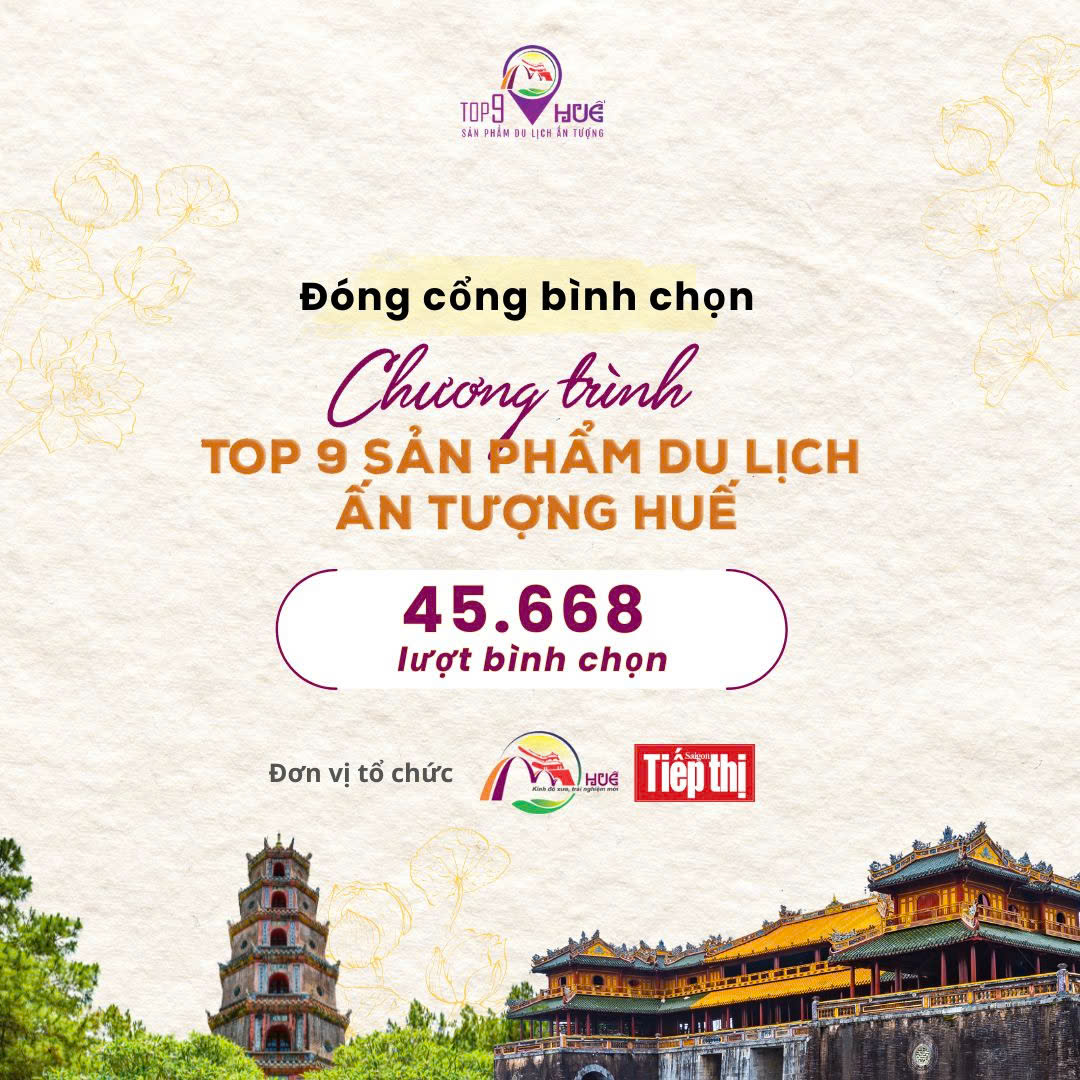 Đóng cổng bình chọn "Top 9 sản phẩm du lịch ấn tượng Huế"